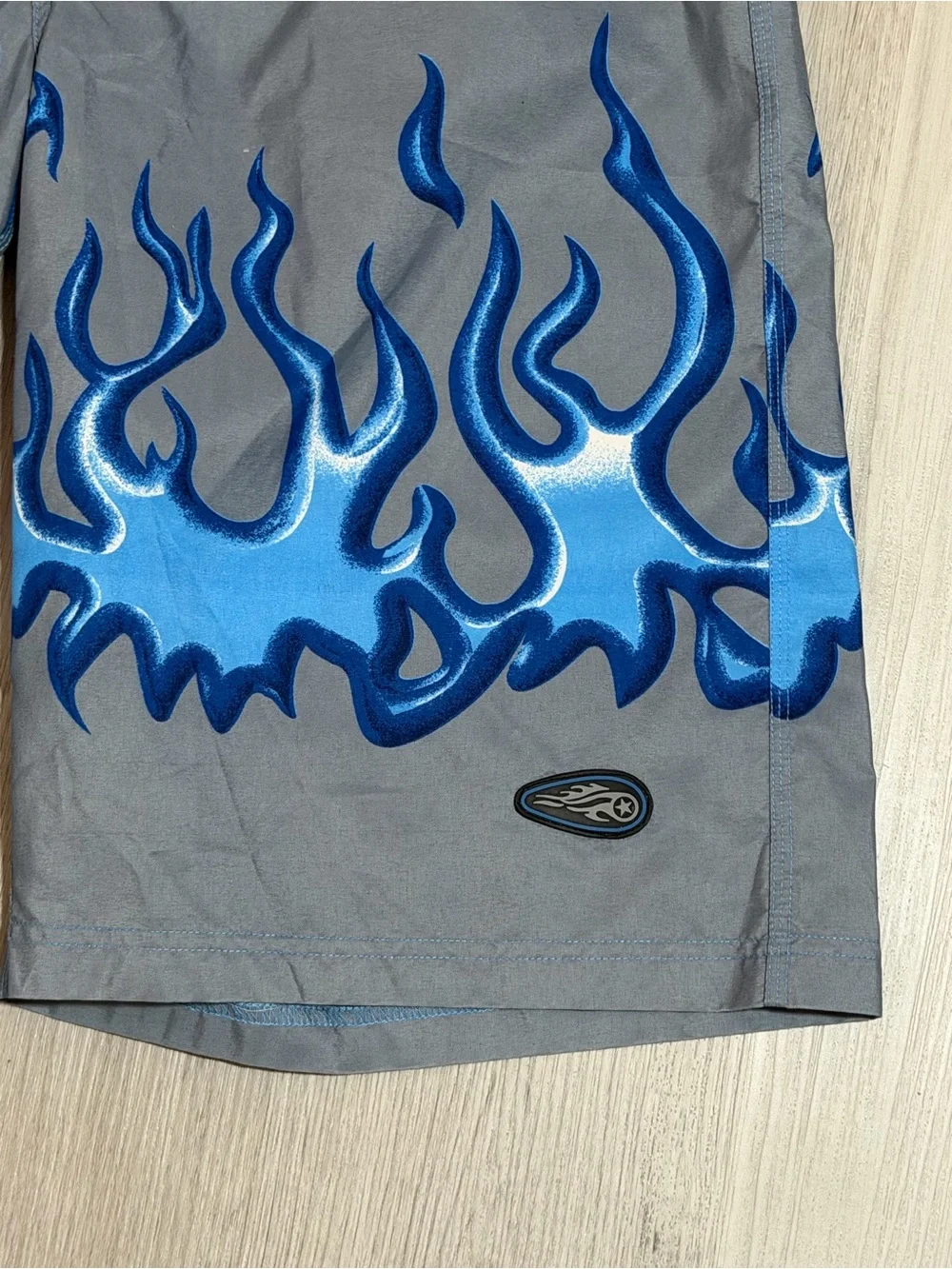 VINTAGE Y2K REDSAND BLUE FLAME BOARD SHORTS